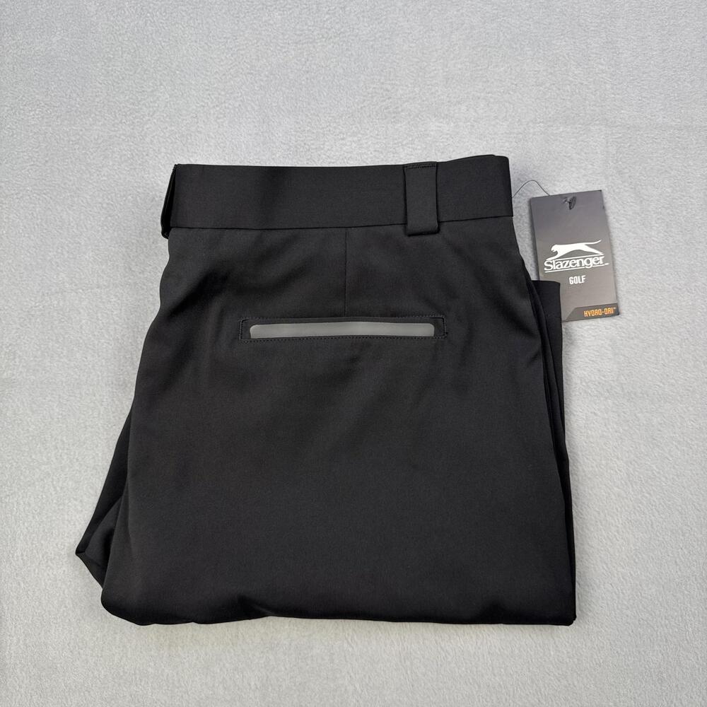Slazenger Golf Shorts Mens 38 Black Tech Hydro-Dri Stretch 10 Inseam Performance